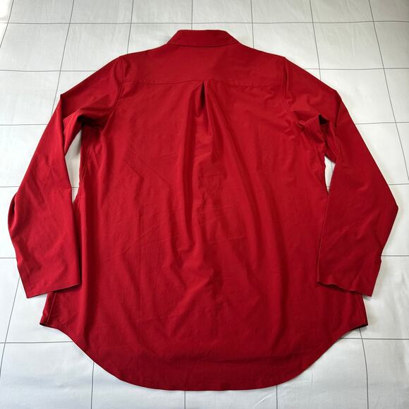 Athleta Red Button Down Shirt - Picture 3 of 6